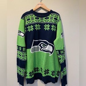Seahawks Christmas Sweater, XL